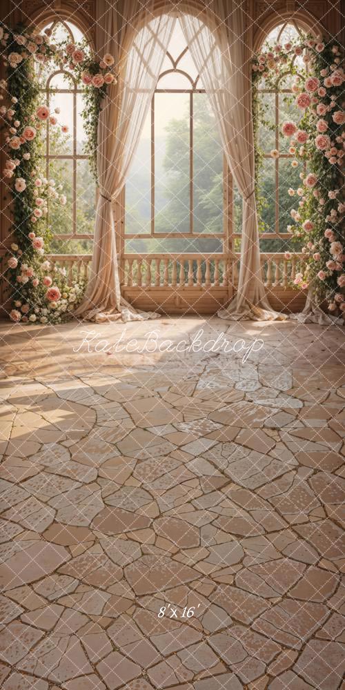 Kate Sweep Spring Flowers Curtain Window Backdrop Designed by Chain Photography