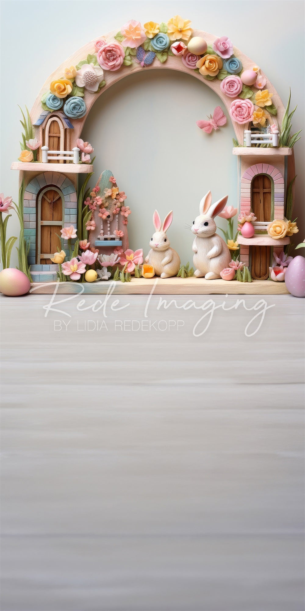 Kate Sweep Easter Bunny Flower Arch Backdrop Designed by Lidia Redekopp