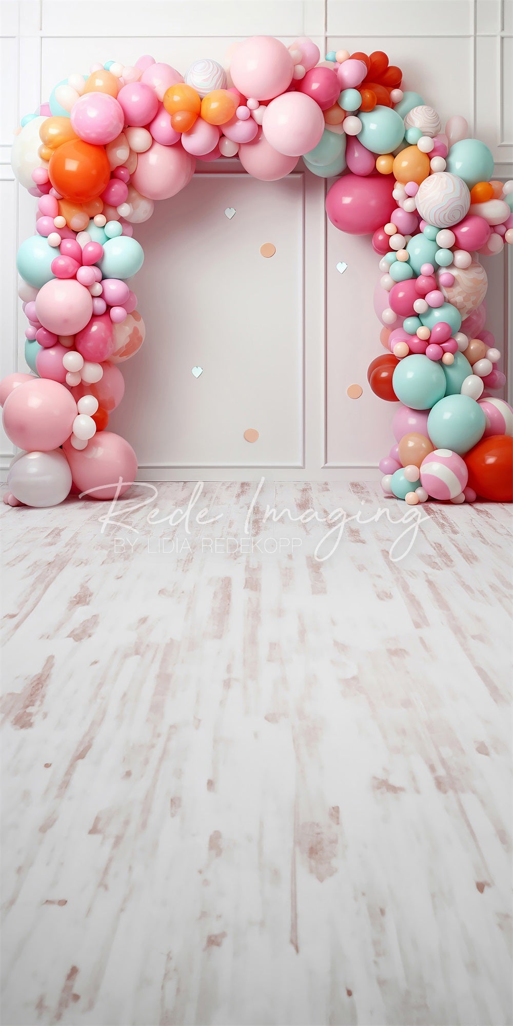 Kate Sweep Birthday Cake Smash Balloon Arch Backdrop Designed by Lidia Redekopp