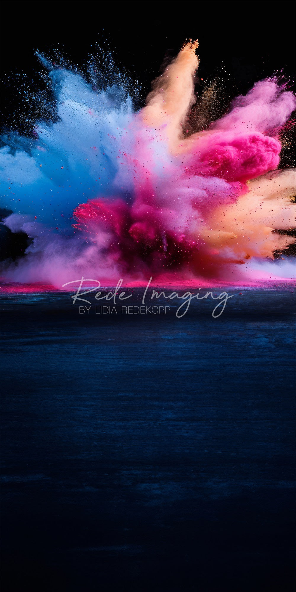 Kate Sweep Cool Colorful Burst of Powder Black Wall Backdrop Designed by Lidia Redekopp -UK