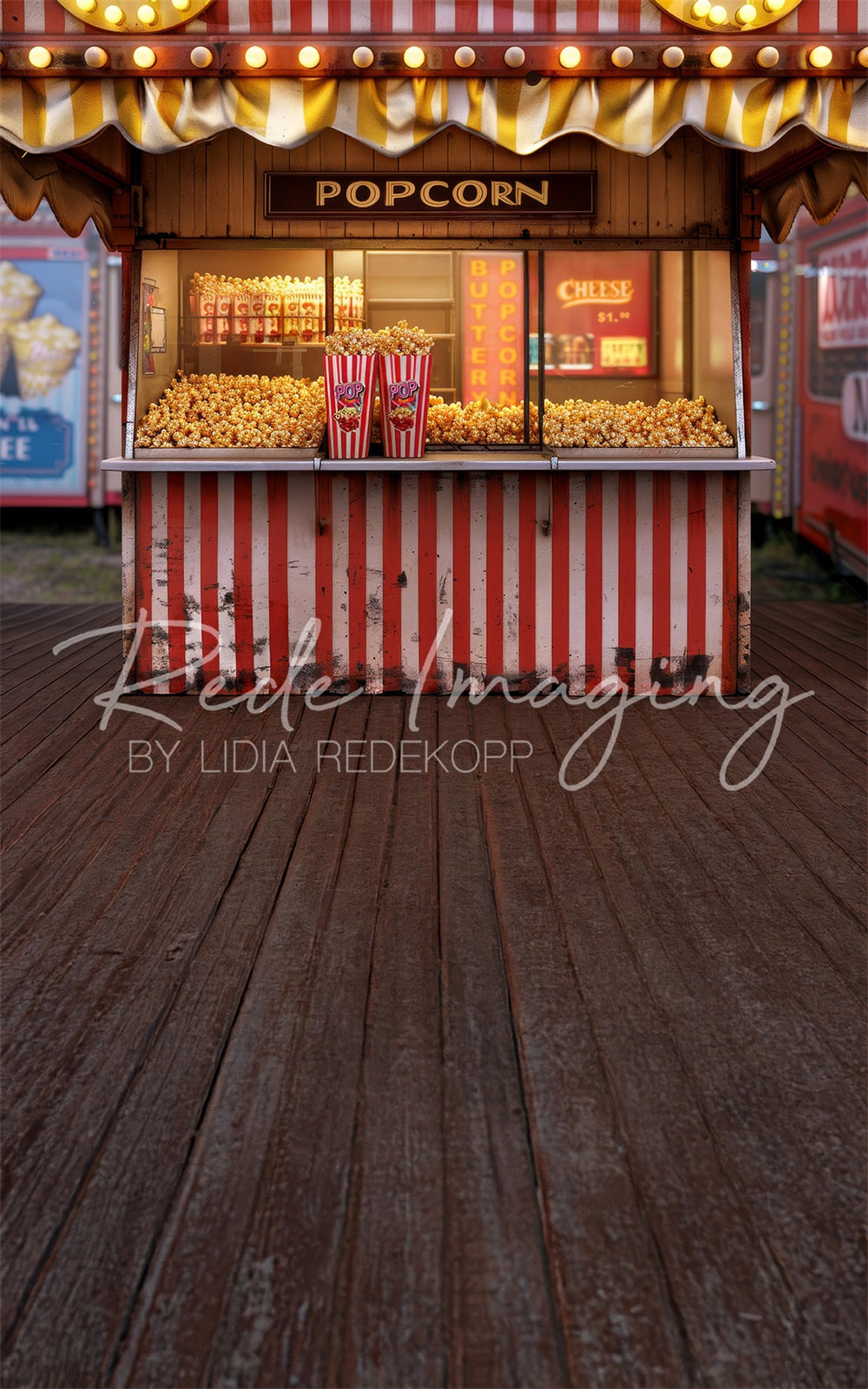 Kate Sweep Retro Carnival Popcorn Stand Backdrop Designed by Lidia Redekopp -UK