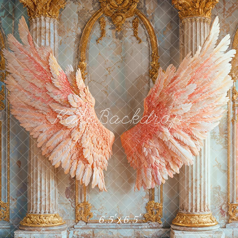Lightning Deals  Kate Angel Pink Wings Vintage Backdrop Designed by Emetselch -UK