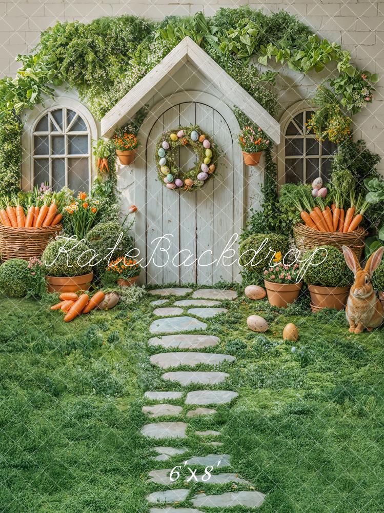 Kate Easter House Bunny Garden Carrots Backdrop Designed by Emetselch -UK
