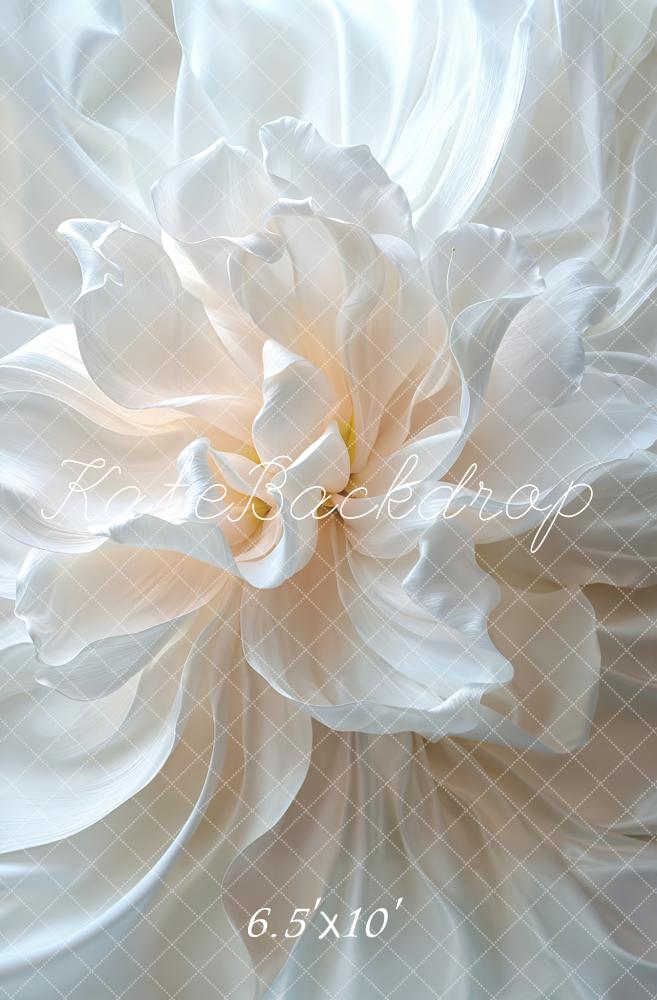 Kate White Flower Satin Backdrop Designed by Emetselch -UK