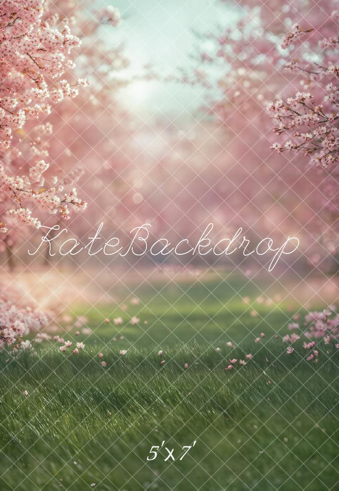 Lightning Deals Kate Spring Cherry Blossom Grass Backdrop Designed by Emetselch -UK