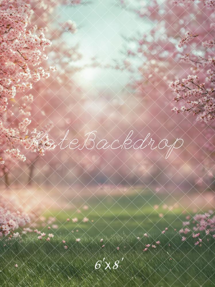 Lightning Deals Kate Spring Cherry Blossom Grass Backdrop Designed by Emetselch -UK