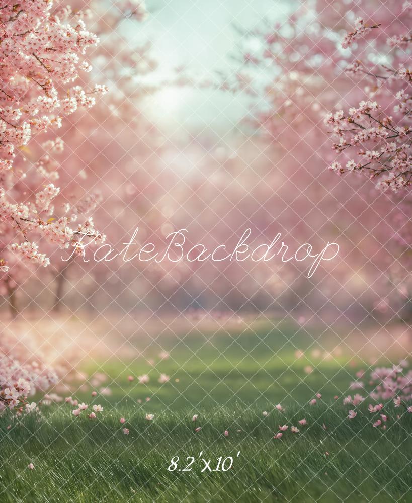 Lightning Deals Kate Spring Cherry Blossom Grass Backdrop Designed by Emetselch -UK