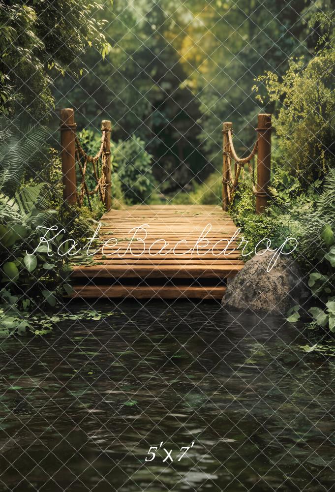 Kate Spring Forest Bridge Lake Backdrop Designed by Emetselch -UK