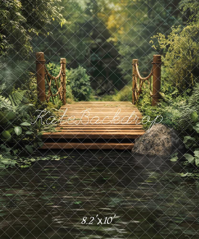 Kate Spring Forest Bridge Lake Backdrop Designed by Emetselch -UK