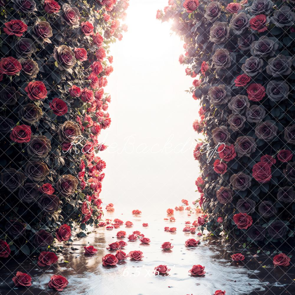 Kate Dark Rose Flower Wall Backdrop Designed by Emetselch -UK