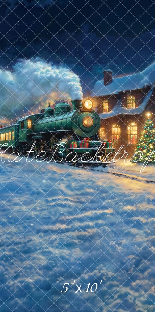 Kate Sweep Christmas Train Winter Snow Backdrop Designed by Chain Photography -UK