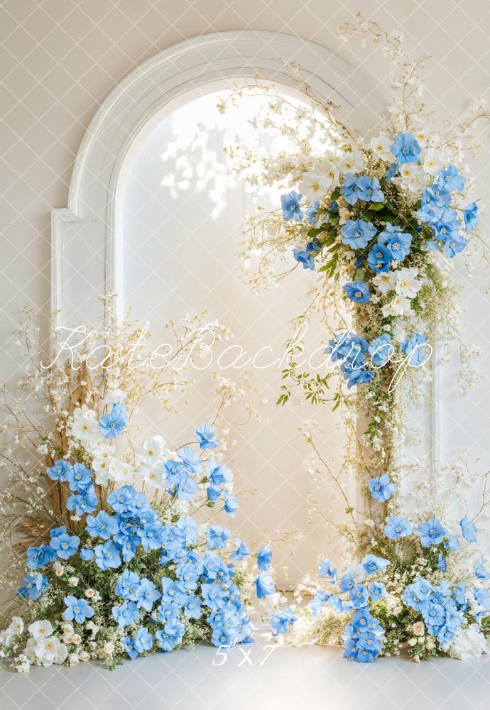 Kate Elegant Flower Arch Blue Backdrop Designed by Emetselch