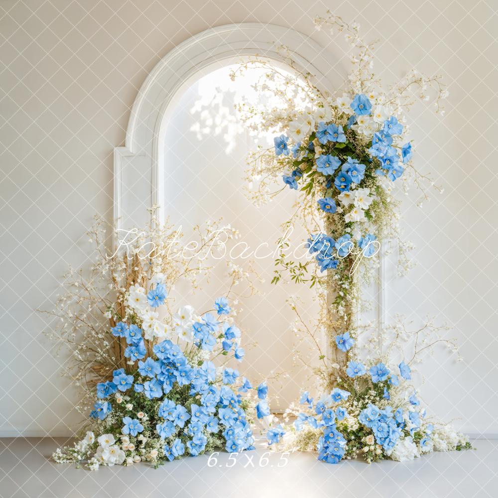 Kate Elegant Flower Arch Blue Backdrop Designed by Emetselch