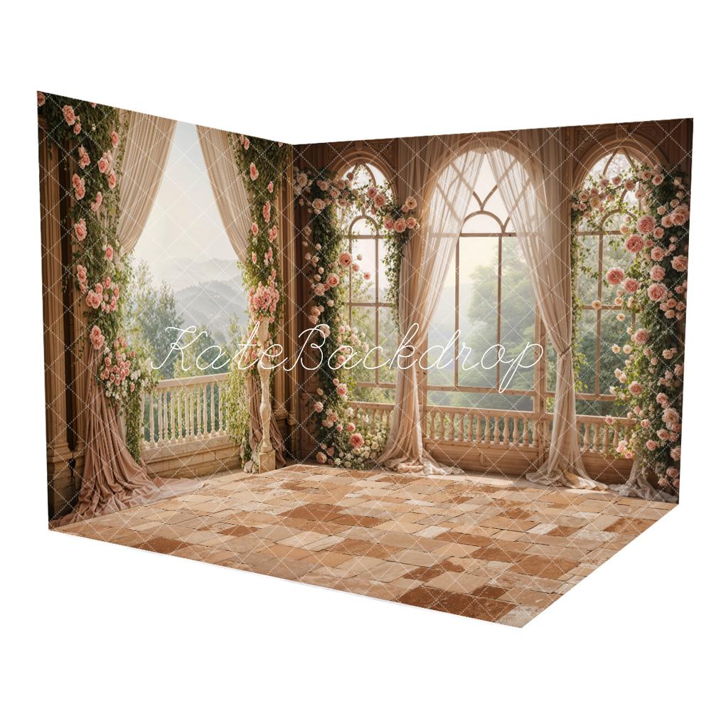 Kate Spring Flowers Curtain Balcony Room Set -UK