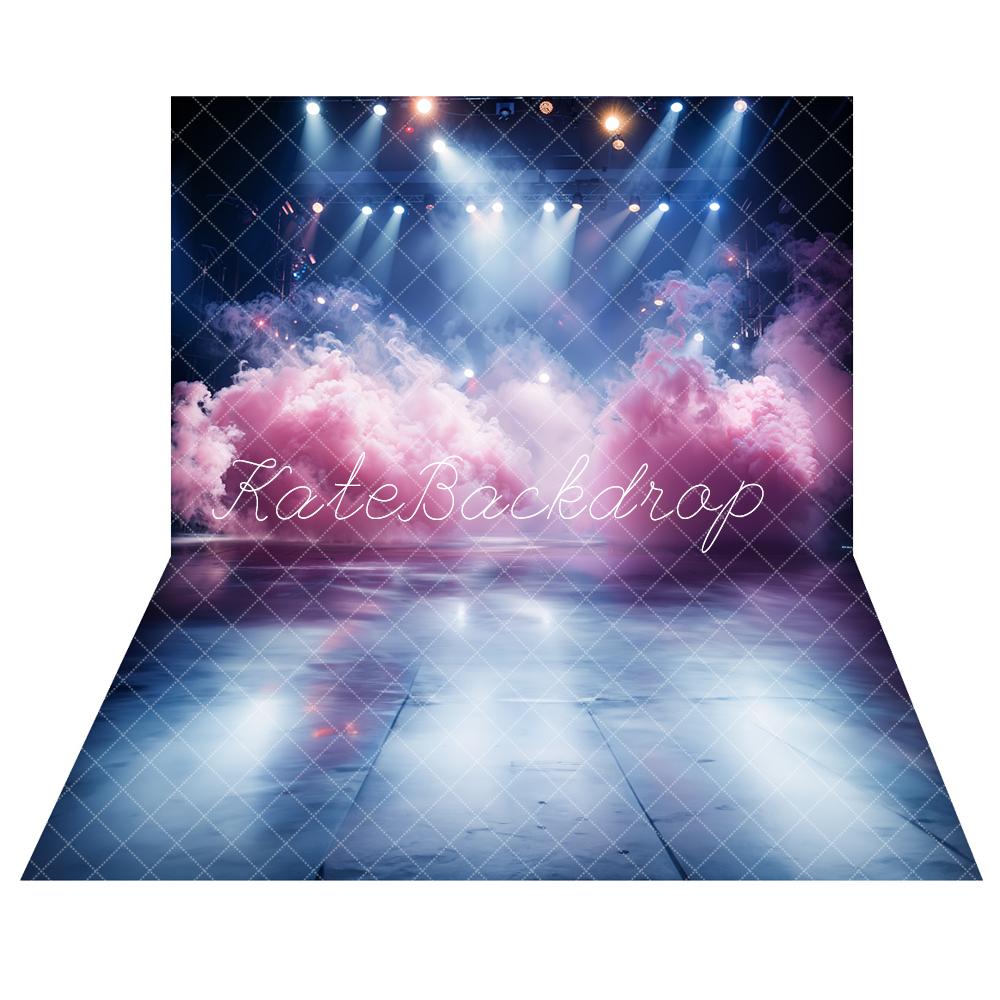 Kate Pink Smoke Stage Lighting Backdrop+Blue Purple Stage Floor Backdrop -UK