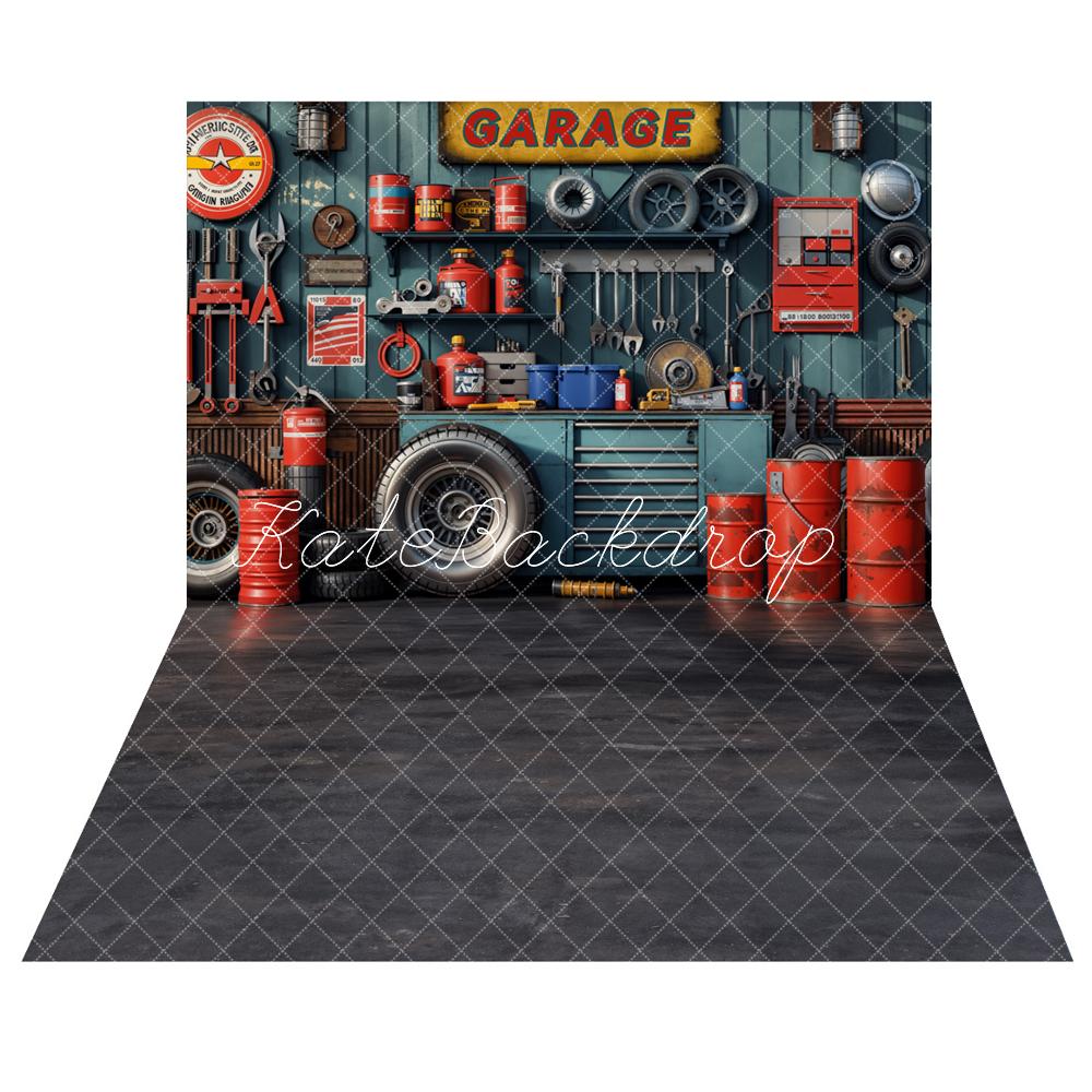 Kate Tool Holder Garage Backdrop+Black Gradient Texture Floor Backdrop