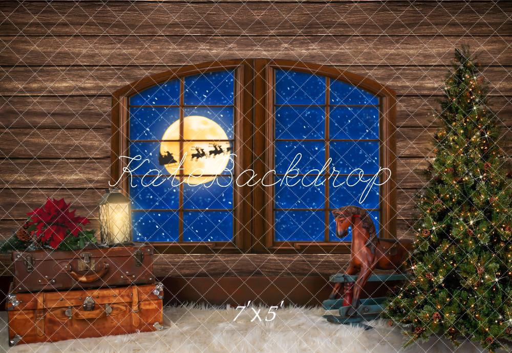 Kate Christmas Tree Santa Window Backdrop for Photography Designed by Lisa Granden -UK