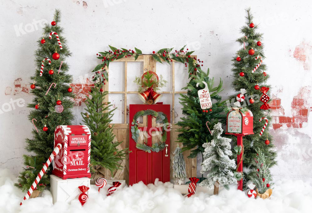 Kate Christmas Backdrop Snow Mailbox Designed by Emetselch