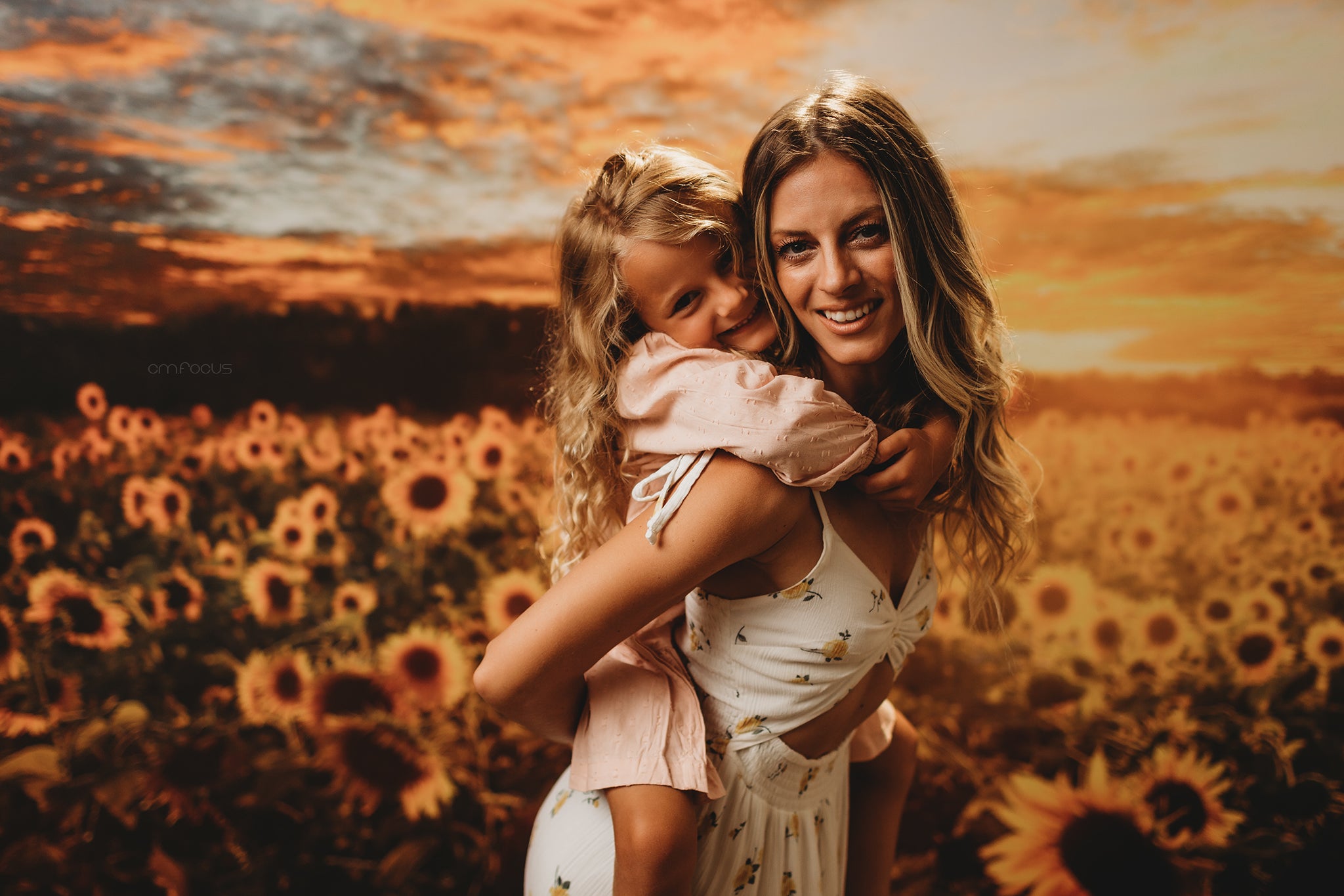 Kate Autumn/Summer Sunflower Field Sunset Backdrop by Chain Photography