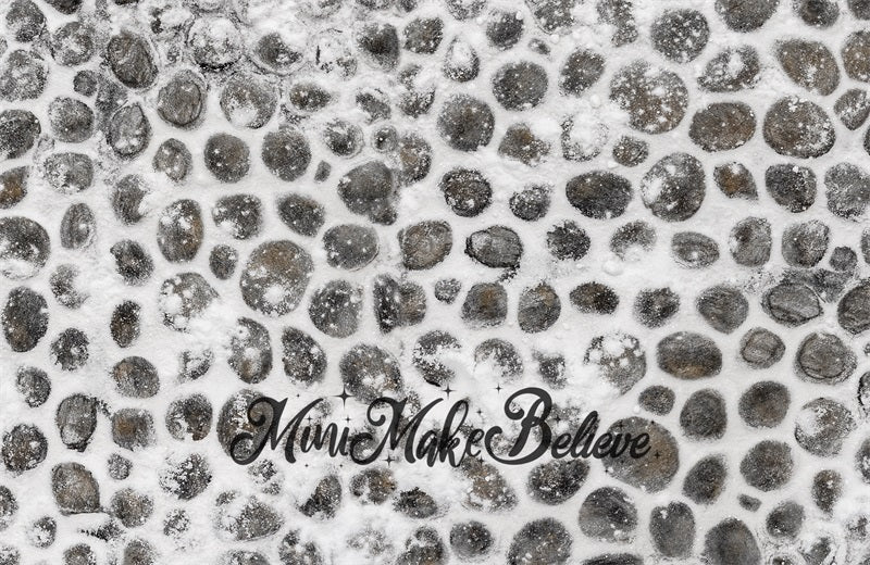 Kate Cobblestone Winter Snow Backdrop Designed by Mini MakeBelieve -UK