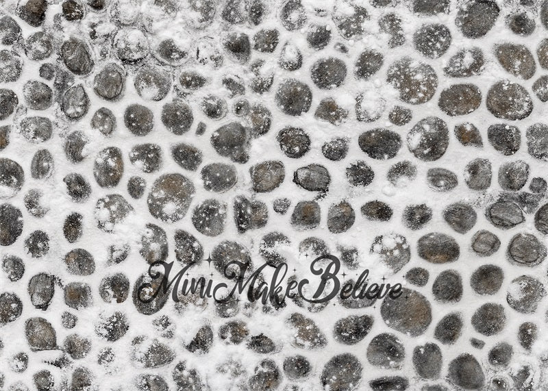 Kate Cobblestone Winter Snow Backdrop Designed by Mini MakeBelieve -UK