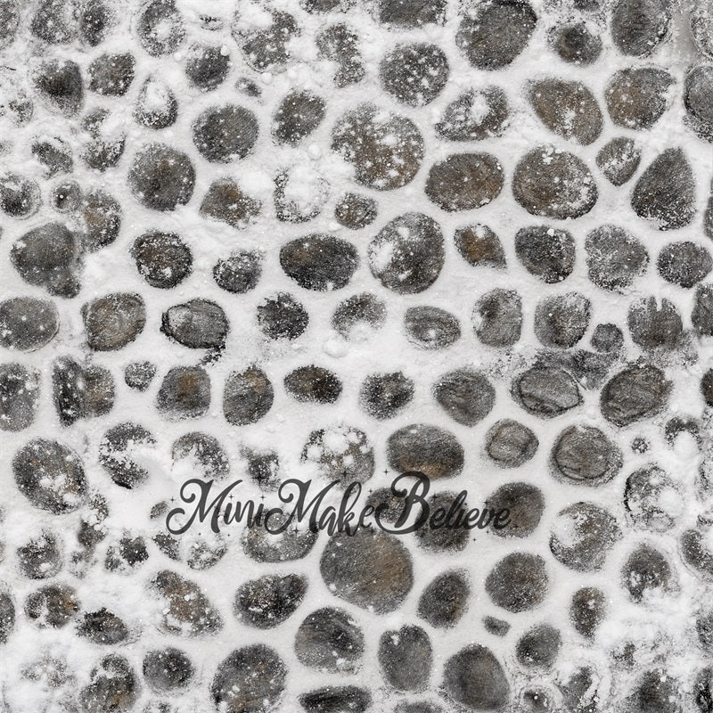 Kate Cobblestone Winter Snow Backdrop Designed by Mini MakeBelieve -UK