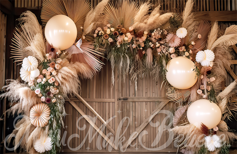 Kate Boho Flower Balloon Arch Backdrop Designed by Mini MakeBelieve