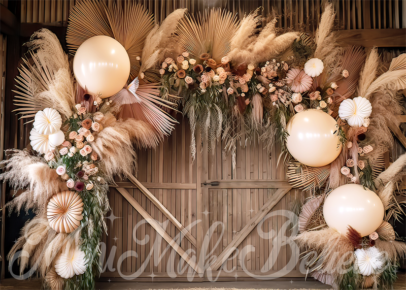 Kate Boho Flower Balloon Arch Backdrop Designed by Mini MakeBelieve