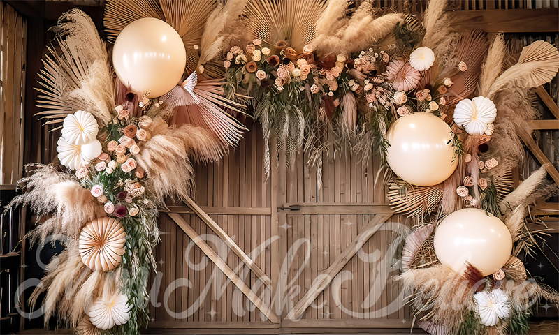 Kate Boho Flower Balloon Arch Backdrop Designed by Mini MakeBelieve