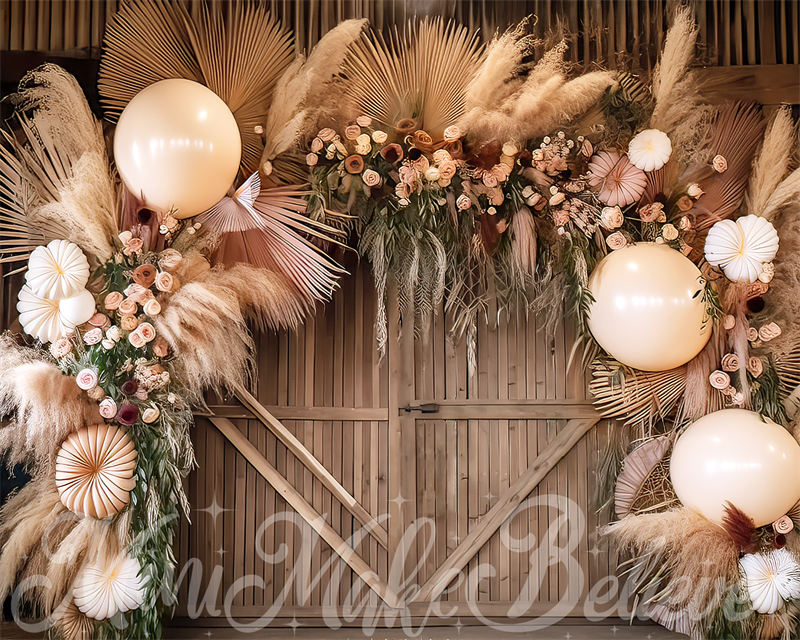 Kate Boho Flower Balloon Arch Backdrop Designed by Mini MakeBelieve