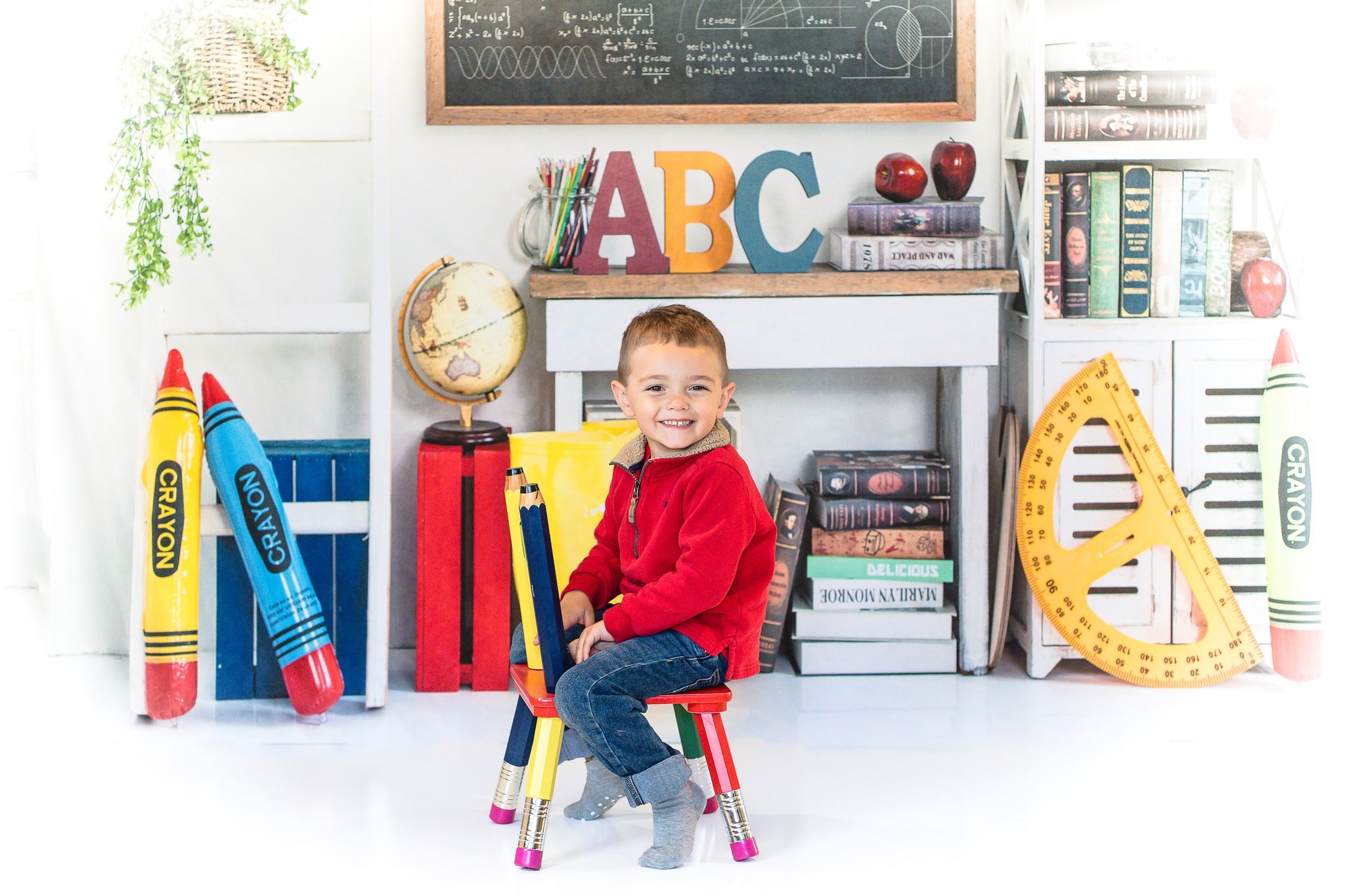 Kate Fresh Back to School White Board Backdrop for Photography