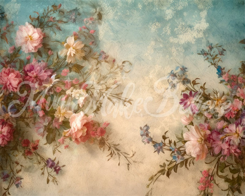 Kate Fine Art Vintage Retro Flower Backdrop Designed by Mini MakeBelieve -UK