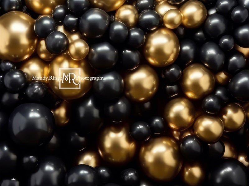 Kate Black Gold Balloon Party Backdrop Designed by Mandy Ringe Photography