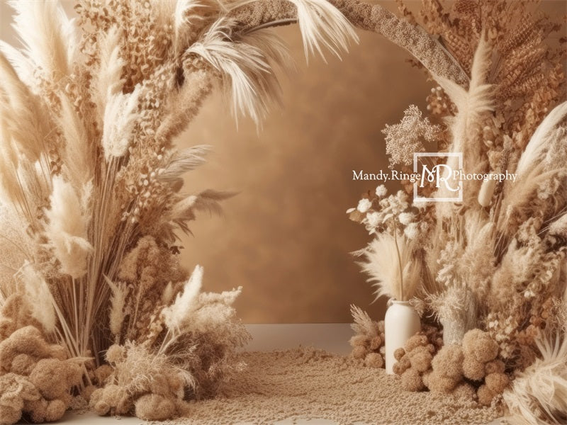 Lightning Deals Kate Boho Dried Flower Arch Backdrop Designed by Mandy Ringe Photography -UK