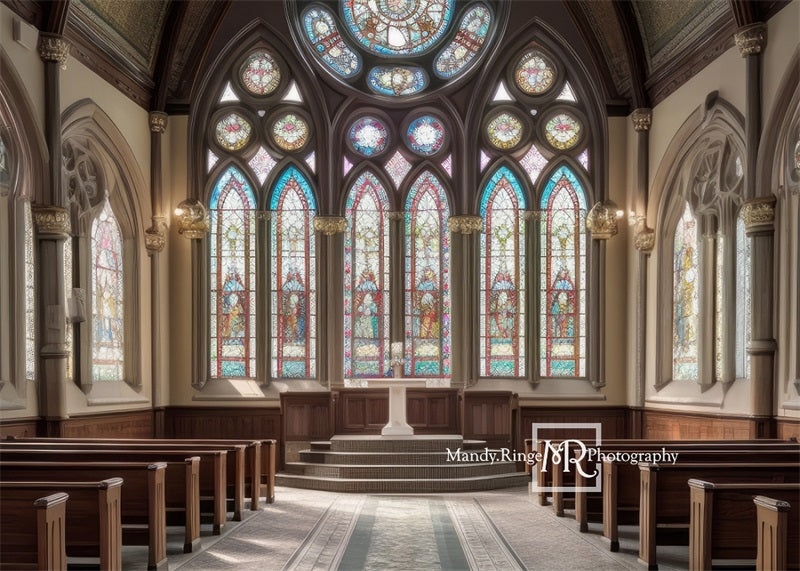 Kate Church Stained Glass Window Backdrop Designed by Mandy Ringe Photography -UK