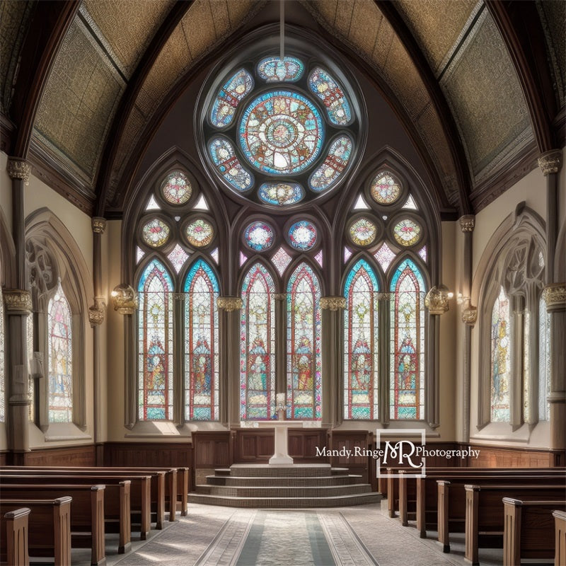Kate Church Stained Glass Window Backdrop Designed by Mandy Ringe Photography -UK