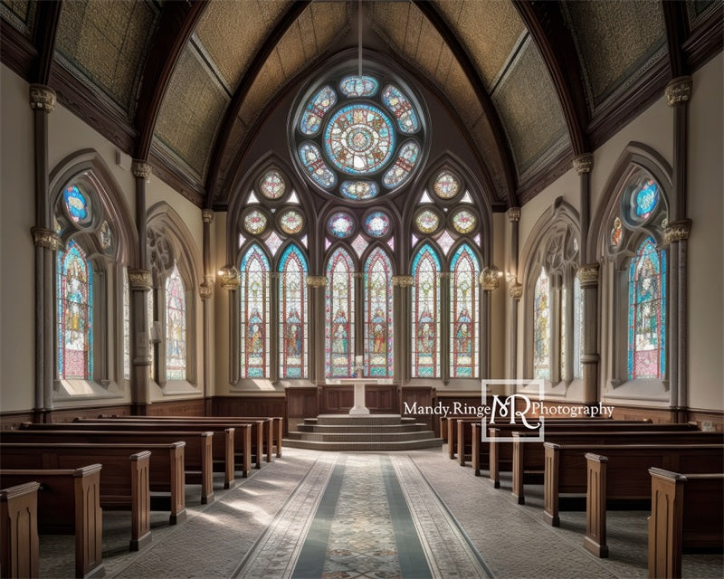 Kate Church Stained Glass Window Backdrop Designed by Mandy Ringe Photography -UK