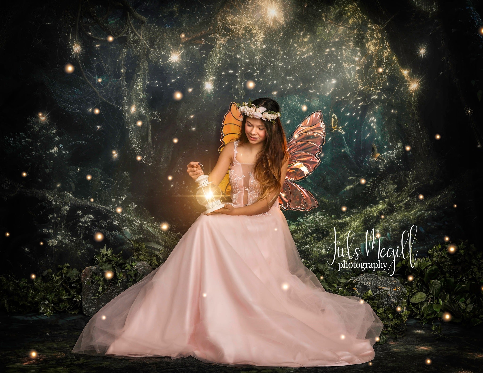 Kate Fairy Night Backdrop+Forest Floor Backdrop Designed by Mandy Ringe Photography -UK