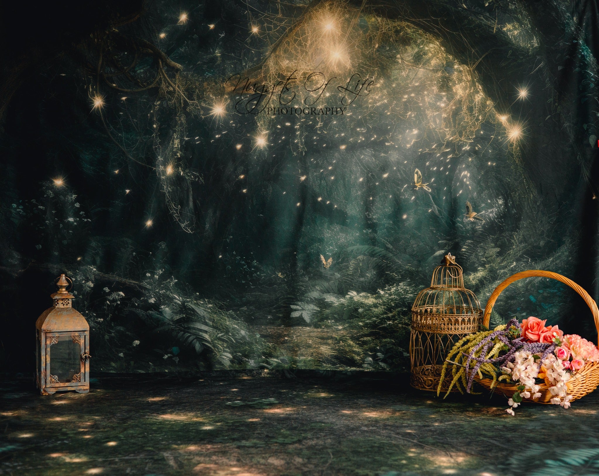 Kate Fairy Night Backdrop+Forest Floor Backdrop Designed by Mandy Ringe Photography -UK