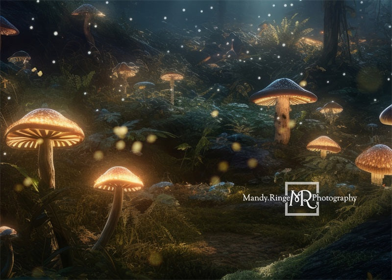 Kate Enchanted Mushroom Forest Night Backdrop Designed by Mandy Ringe Photography