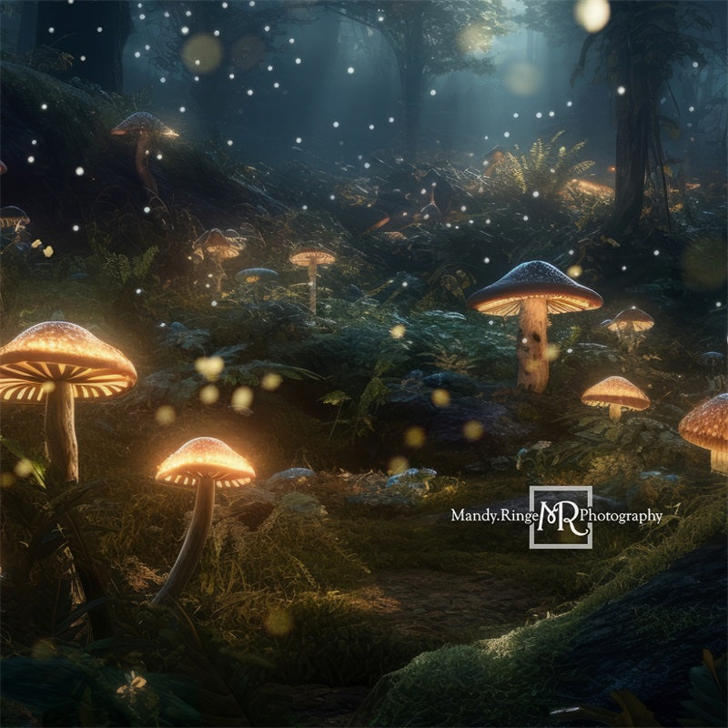 Kate Enchanted Mushroom Forest Night Backdrop Designed by Mandy Ringe Photography