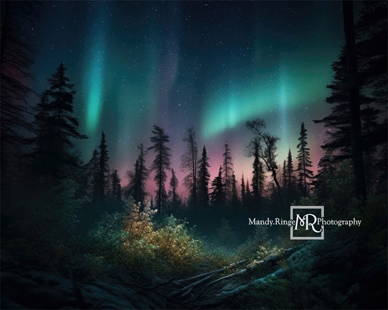 Kate Forest Colorful Northern Lights Backdrop Designed by Mandy Ringe Photography