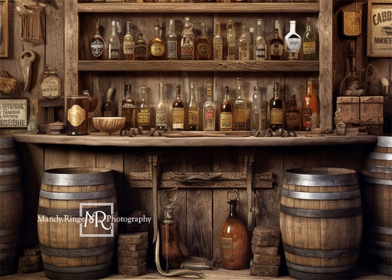 Kate Old Western Wine Wall Backdrop Designed by Mandy Ringe Photography