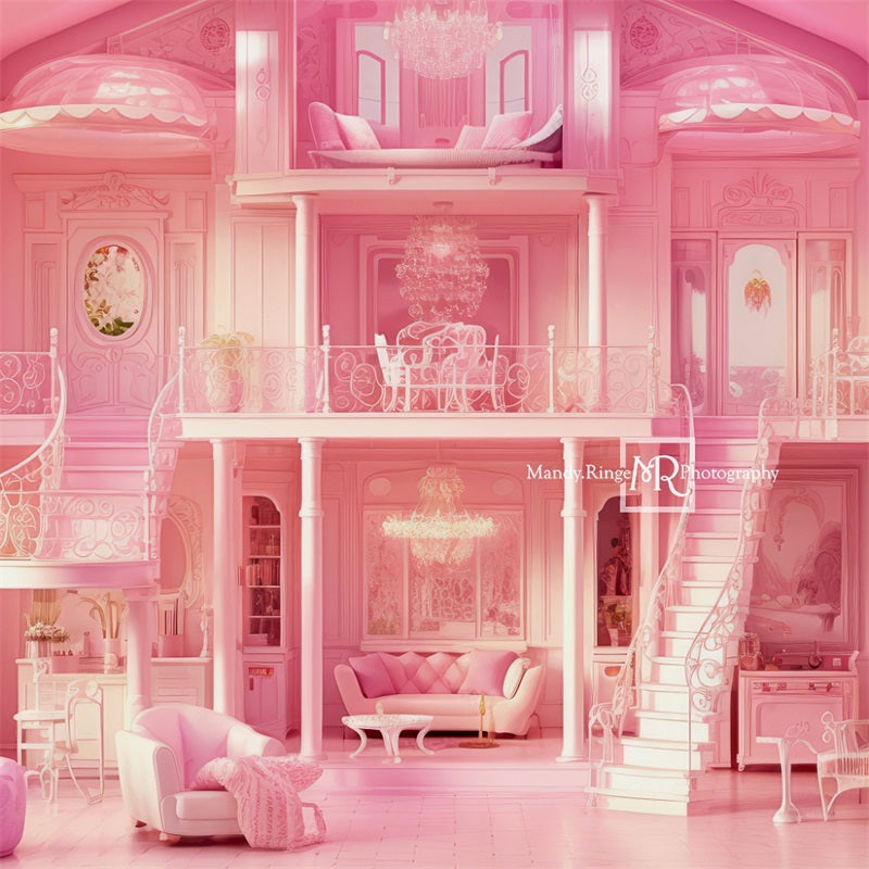 Kate Pink Fantasy Doll Mansion Backdrop Designed by Mandy Ringe Photography
