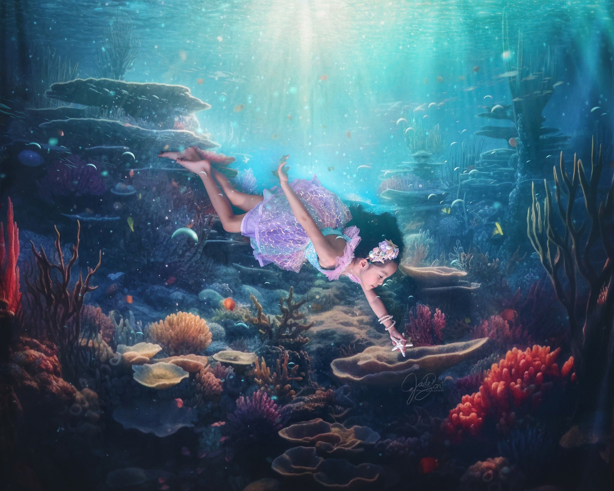 Kate Summer Underwater Ocean Backdrop Designed by Mandy Ringe Photography -UK