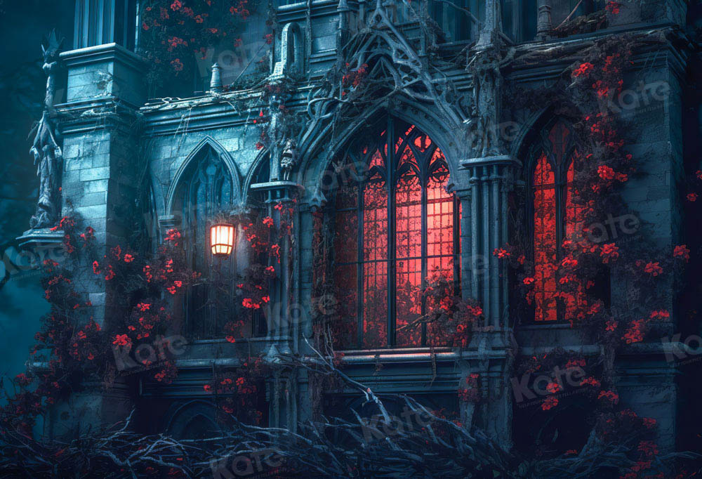 Kate Halloween Night Castle Window Backdrop Designed by Chain Photography -UK