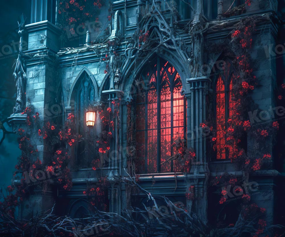 Kate Halloween Night Castle Window Backdrop Designed by Chain Photography -UK