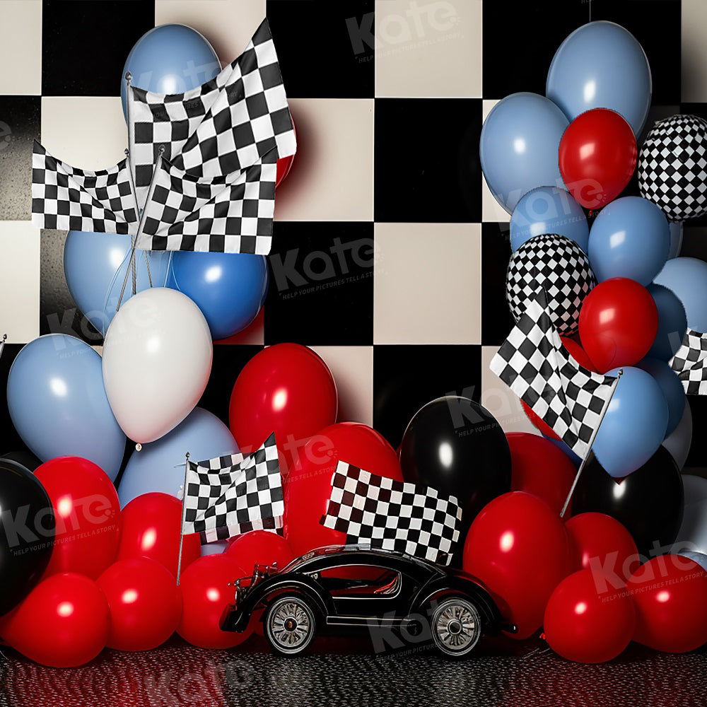 Kate Race Boy Birthday Balloon Cake Smash Backdrop for Photography