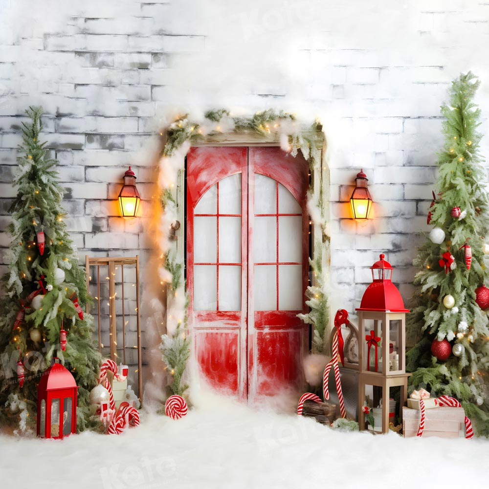 Kate Christmas Brick Wall Snow Backdrop Designed by Chain Photography