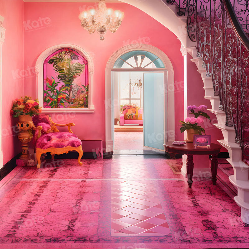 Kate Pink Room Interior Backdrop for Photography -UK